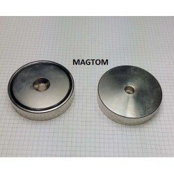 UM A75L Uchwyt magnetyczny neodymowy z otworem pod wkręt ze stożkiem.