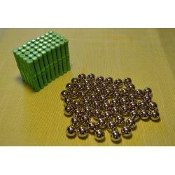 Klocki magnetyczne 90 pałeczek i 60 kulek w sumie 150 elementów ZIELONE