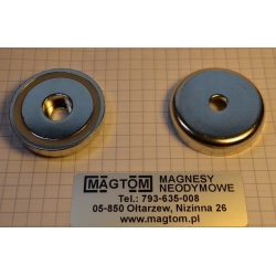 UM B36 NI Uchwyt magnetyczny neodymowy z otworem pod płaski łeb śruby