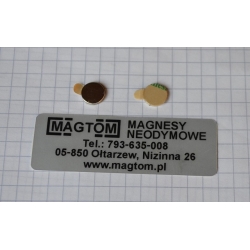 Magnes neodymowy z klejem MWK 8x1 N lub S [N38]
