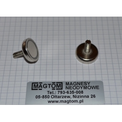 Uchwyt magnetyczny C-20 5mm z magnesem neodymowym NIKIEL 17mm [M5/ N 38]