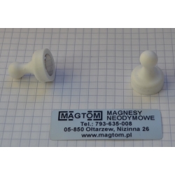 Magnes do tablicy pionek z rączką plastikową biały UMT 19x25
