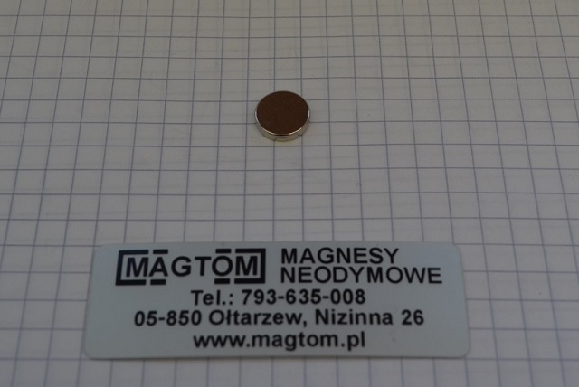 Magnes Neodymowy MW 10x2 - N38 z klejem 3M - Magnesy Neodymowe Walcowe