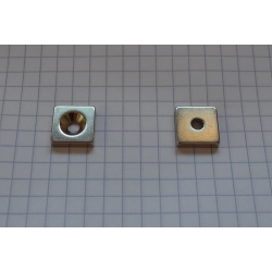Magnes neodymowy płytkowy pod wkręt MPŁW 12x12x3 [N38] stożek 7 mm do 3,5 mm N lub S