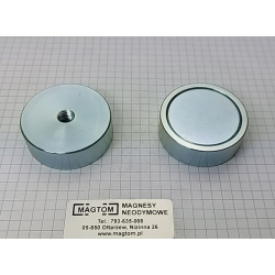 Uchwyt magnetyczny UM 45x15 z magnesem neodymowym gwint wewnętrzny [M8/N38]