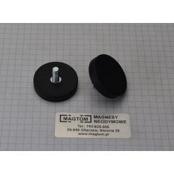 Uchwyt Magnetyczny UMGZ 31x6x18 M5 mm w obudowie gumowej gwint zewnetrzny CZARNY