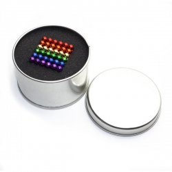Neocube 5mm z pudełkiem metalowym kolor tęczy 216szt