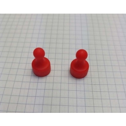 Magnes do tablicy z rączką plastikową pionek czerwony UMT 12x20