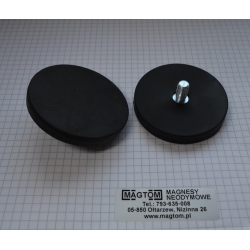 Uchwyt Magnetyczny UMGZ 88x8,5x23,5 M8 mm w obudowie gumowej gwint zewnętrzny CZARNY
