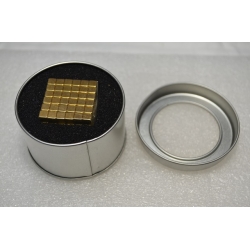 Neocube kostka 5mm 216szt z pudełkiem metalowym pozłacane kwadraty