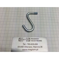 Śruba z haczykiem wygiętym do wieszania kształt litery S M4
