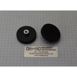 Uchwyt Magnetyczny UMGW 31x6 M4 mm w obudowie gumowej gwint wewnętrzny CZARNY