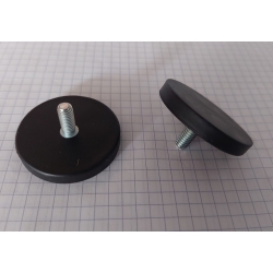 Uchwyt Magnetyczny UMGZ 43x6x21 M6 mm w obudowie gumowej gwint zewnetrzny BIAŁY