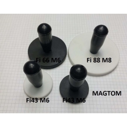 Uchwyt magnetyczny z rączką do trzymania foli na aucie podgumowany UM 88R M8 biały