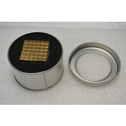 Neocube kostka 5mm 216szt z pudełkiem metalowym pozłacane kwadraty