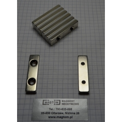 Magnes neodymowy płytkowy pod wkręt MPŁW 40x10x4 [N38] stożek 7 mm do 3,5 mm N lub S