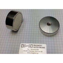 Uchwyt magnetyczny UM 40x15 z magnesem neodymowym gwint wewnętrzny [M6/N38]