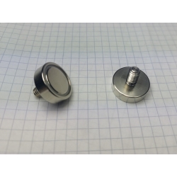 Uchwyt magnetyczny C20L 6mm z magnesem neodymowym Niekiel 16mm [M6/ N 38]