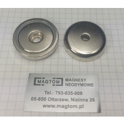 UM B32 NI Uchwyt magnetyczny neodymowy z otworem pod płaski łeb śruby
