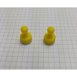Magnes do tablicy z rączką plastikową pionek żółty UMT 12x20