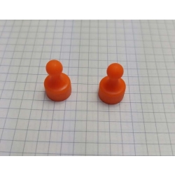 Magnes do tablicy z rączką plastikową pionek pomarańczowy UMT 12x20