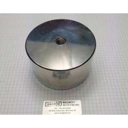 Uchwyt magnetyczny UM 90x50 z magnesem neodymowym 80x30 gwint wewnętrzny [M12/N45]