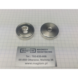 UM B25L Uchwyt magnetyczny neodymowy z otworem pod płaski łeb śruby