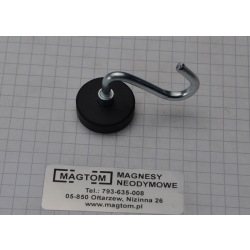 Uchwyt Magnetyczny UMGH 22x6 mm w obudowie gumowej z haczykiem M4