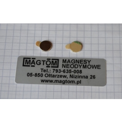 Magnes neodymowy z klejem MWK 8x1 N lub S [N38]
