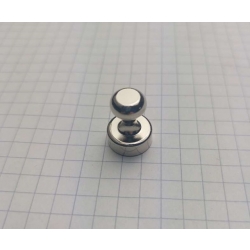 Magnes do tablicy na lodówkę pionek metalowy UM 12x16 srebrny