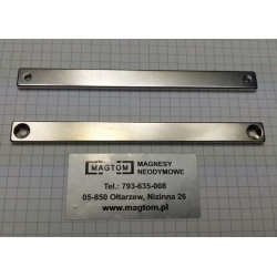 Magnes neodymowy płytkowy pod wkręt MPŁW 120x10,3x3,3 [N38] stożek 7,5 mm do 3,5  mm N