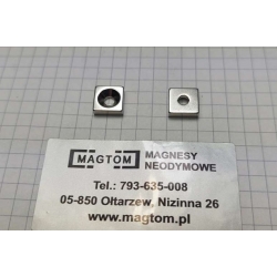 Magnes neodymowy płytkowy pod wkręt MPŁW 10x10x3 [N38] stożek 7 mm do 3,5 mm N lub S